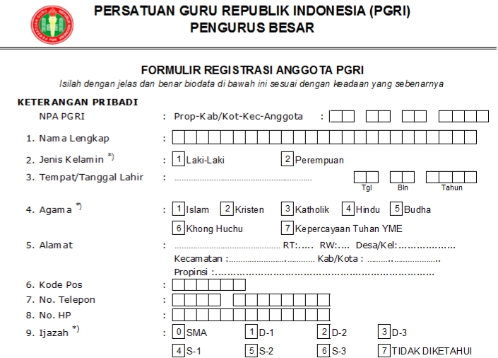 Pendaftaran PGRI Bantaeng - Persatuan Guru Republik Indonesia Cabang Bantaeng